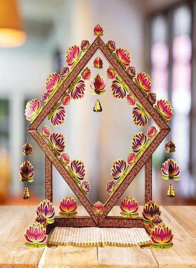 Shree SPACE Lotus Sinhasan DIY Paper 3D Craft Makhar Kit | Ganesh Festival | Ganesh Jayanti | Ganesh Puja | Maghi Ganeshotsav | Unique 3D Decoration - Image 1